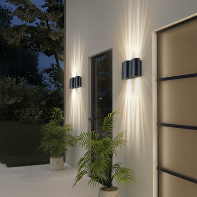 Lampe d'applique murale extérieure LED étanche en verre d'aluminium de vague moderne 