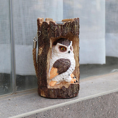 Solar Stump Owl Patio Garden Villa Decorative Hanging Light