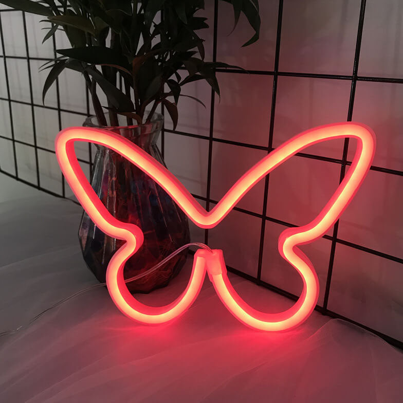 Batterie LED papillon néon créatif/néon décoratif USB 