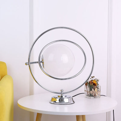 Nordic Vintage Planet Glass Iron 1-Light Table Lamp