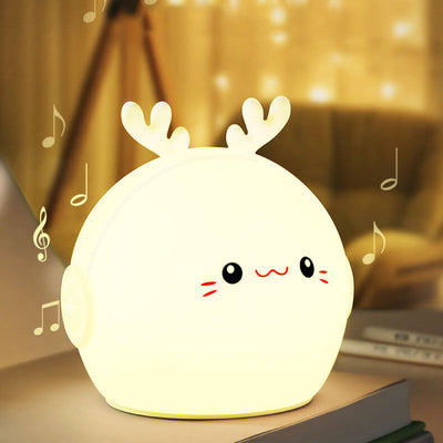 Creative Cartoon Deer Rabbit Silicone USB LED Night Light Table Lamp