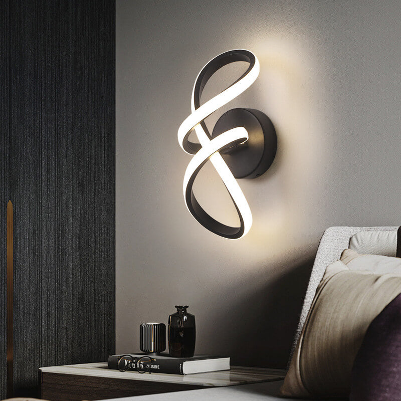 Nordic Simple Twisted Line Shape Aluminum LED Wall Sconce Lamp