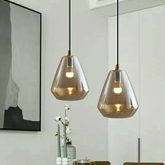 Nordic Minimalist Conical Glass Jar 1-Light Pendant Light