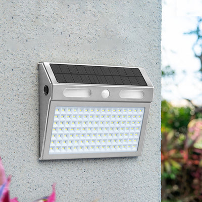 Solar Induction Stainless Steel Trapezoidal LED Outdoor Waterproof Wall Sconce Lamp