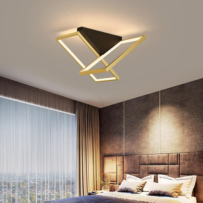 Modern Creative Geometric Aluminum LED Semi-Flush Mount Ceiling Light