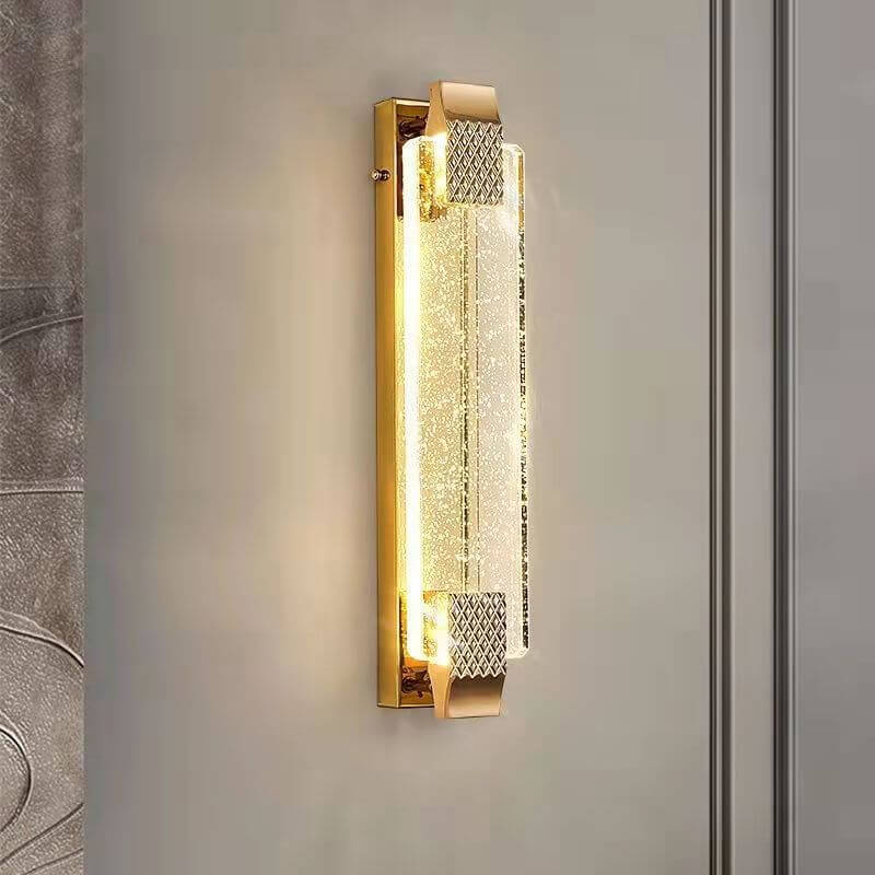 Light Luxury Gold Bubble Crystal rechteckige LED-Wandleuchte 