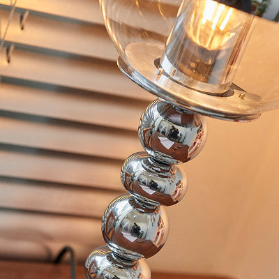Lampe de table à 1 lumière en verre à tête ronde de couleur unie minimaliste nordique 