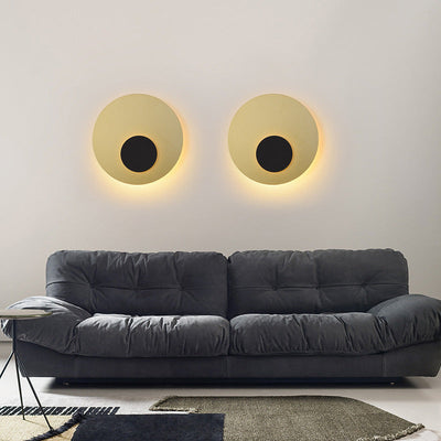 Applique murale LED ronde et plate en fer minimaliste moderne, luminaire décoratif d'intérieur, idéal pour une chambre à coucher 