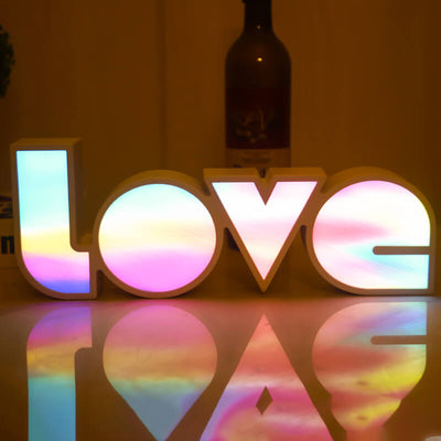 Creative LOVE Letters Wedding Valentines LED Decoration Night Light Table Lamp