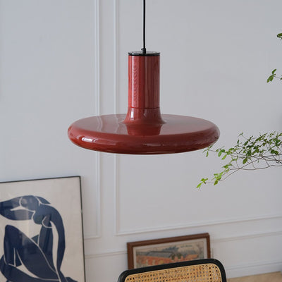 Nordic UFO Red Frisbee 1-Light Pendant Light