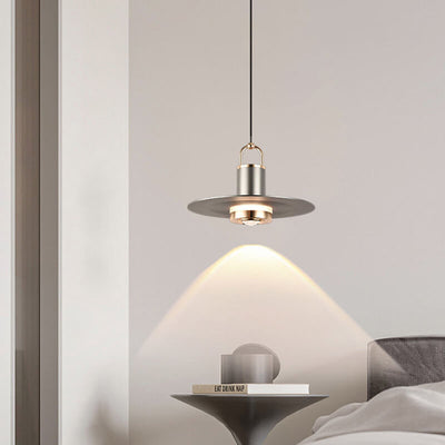 Modern Minimalist Disc Cylindrical Liftable Aluminum LED Pendant Light