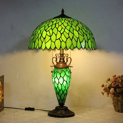 European Vintage Glass Iron 2-Light Table Lamp