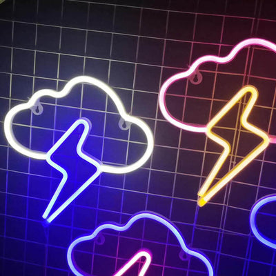 Creative Neon Cloud Lightning Shape LED Battery/USB Decorative Light