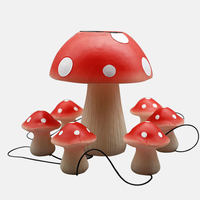 Modern Creative Colorful Mushroom Solar Outdoor Waterproof LED Garden Lights String