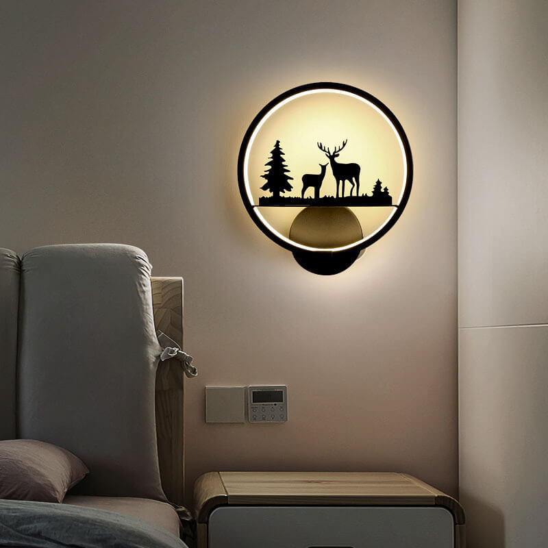 European-style Creative Moose Round Silicone Acrylic LED Wall Sconce Lamp