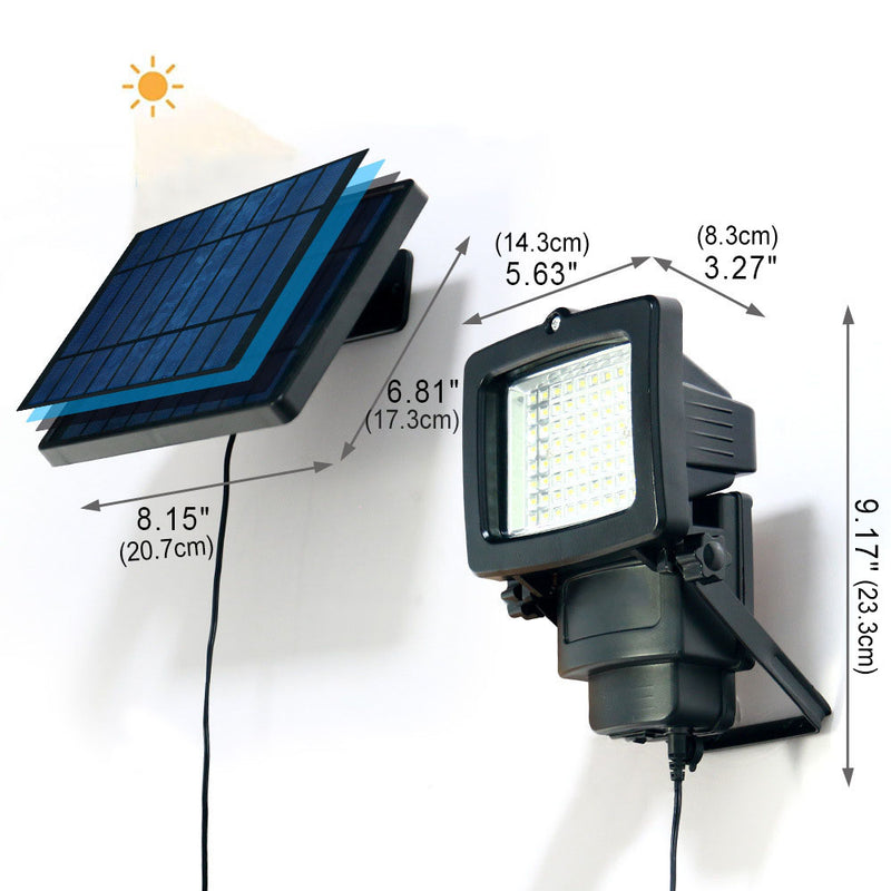 Solar Outdoor Flood Light Radar Sensor LED Waterproof Patio Wall Sconce Lamp