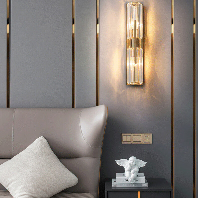 Modern Luxury Crystal Strip 2-Light Wall Sconce Lamp