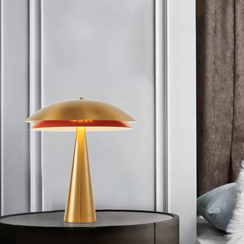 Contemporary Simplicity Iron Mushroom Shape 2-Light Table Lamp For Home Office