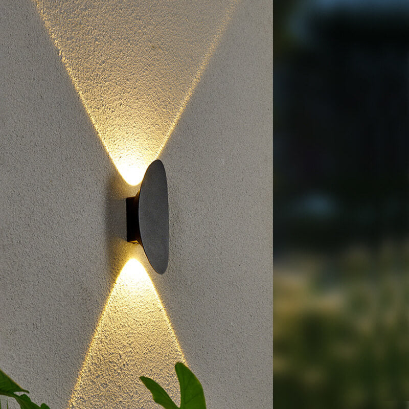 Einfache ovale flach geformte LED-Wandleuchte aus Aluminium für den Außenbereich 