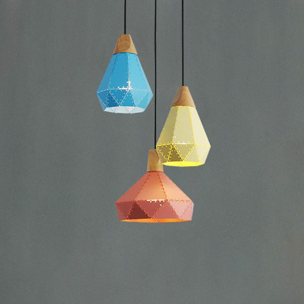 Nordic Geometry Macaron Solid Color Iron 1-Light Pendant Light