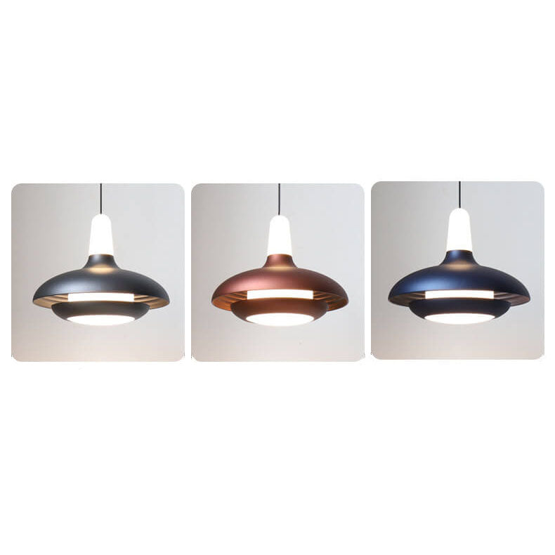 Nordic Creative Aluminium Flying Saucer Anhebbare LED-Pendelleuchte