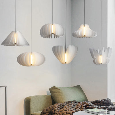 Modern Minimalist Pure White Creative Shape PE LED Pendant Light