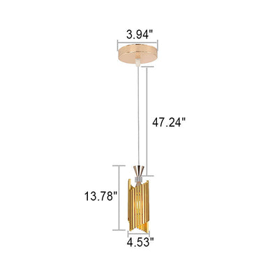 Moderne leichte Luxus-Aluminium-Säulengeometrie 1-Licht-Pendelleuchte 
