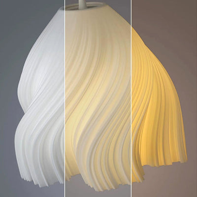 Modern Minimalist Pleated Petals PLA ABS 1-Light Pendant Light For Living Room