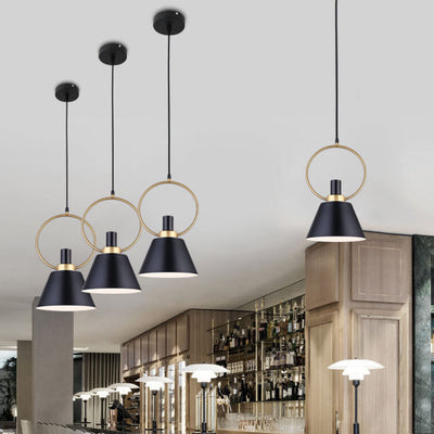 Modern Minimalist Circular Iron Aluminum 1-Light Pendant Light