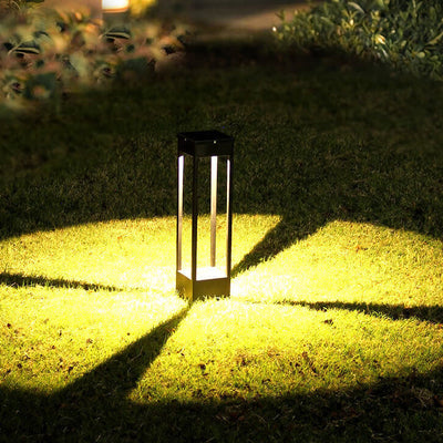 Modern Simple Solar Square Frame LED Outdoor Lawn Garden Landscape Light