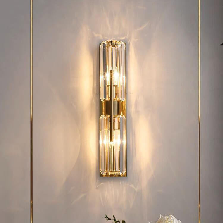 Modern Luxury Crystal Strip 2-Light Wall Sconce Lamp