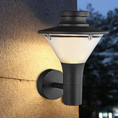 Lampe d'applique murale de patio à 1 lumière à colonne géométrique imperméable d'extérieur moderne 