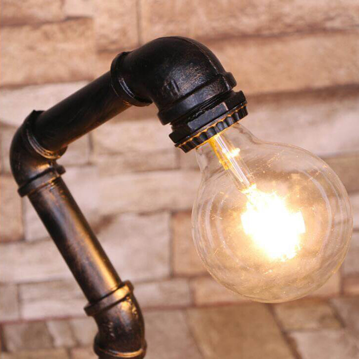 Vintage Industrial Pipe Iron 1-Light Table Lamp