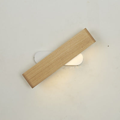 Modern Minimalist Rotatable Long Bar Wood Acrylic LED Wall Sconce Lamp