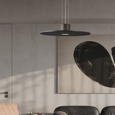 Modern Minimalist Flying Saucer Round Flat Hardware LED Pendant Light