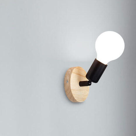 Nordic Minimalist Log Spotlight 1-Light Wall Sconce Lamp