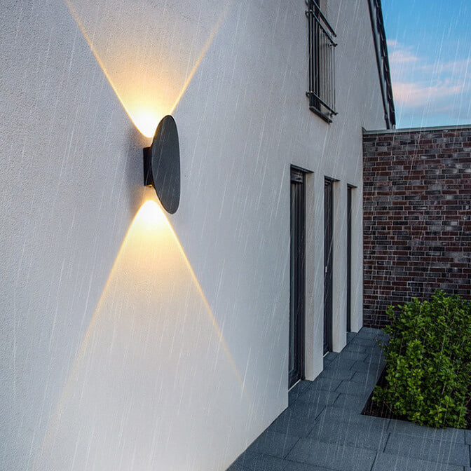 Simple Oval Flat Shaped Aluminum LED Outdoor Waterproof Wall Sconce Lamp