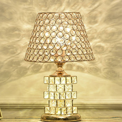 Nordic Luxury Crystal Cone Geometry 1-Light Table Lamp