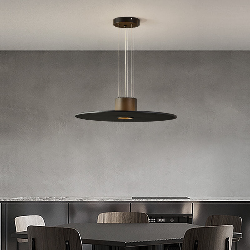 Modern Minimalist Flying Saucer Round Flat Hardware LED Pendant Light