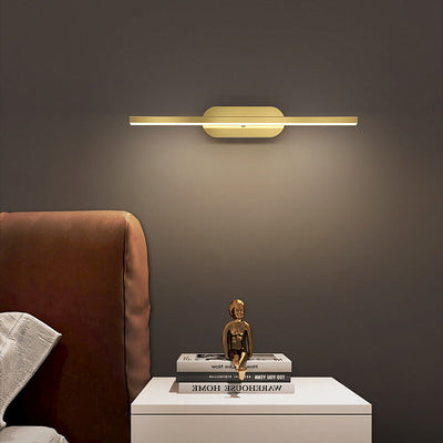 Nordic Minimalist Copper Linear LED Rotatable Wall Sconce Lamp