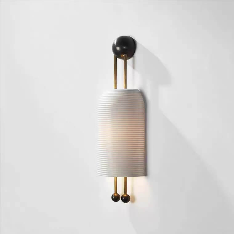 Lampe murale à 1 lumière en métal et verre rayé minimaliste moderne 