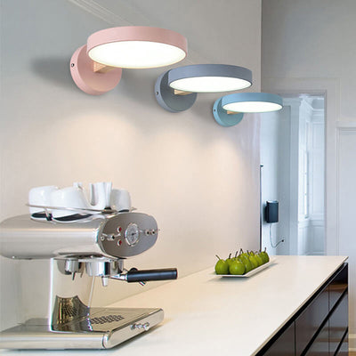 Nordische kreative runde LED-Wandleuchte in Macaron-Farbe 
