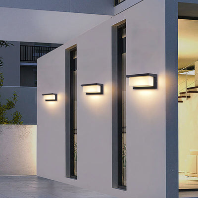 Modern Minimalist Solar Rectangle PC LED Outdoor Wall Sconce Lamp For Outdoor Patio