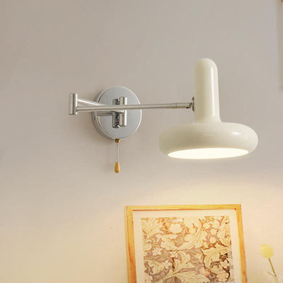 Nordic Minimalist Retractable Swing Arm Iron 1-Light Wall Sconce Lamp