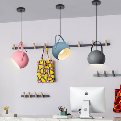 Contemporary Creative Macaron Orb Aluminum 1-Light Pendant Light For Bedroom