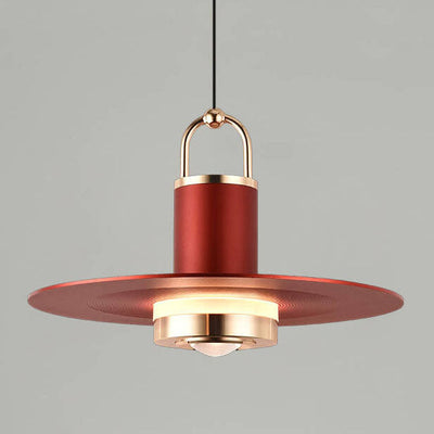 Modern Minimalist Disc Cylindrical Liftable Aluminum LED Pendant Light