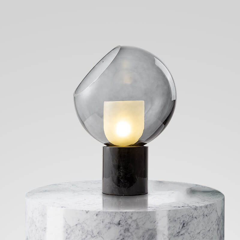 Nordic Minimalist Marble Base Glass Ball 1-Light Table Lamp