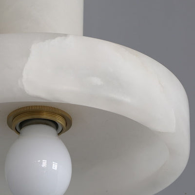 Lampe suspendue ronde à 1 lumière à géométrie lucite de luxe minimaliste 