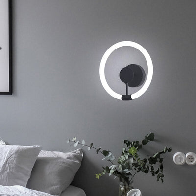 Zeitgenössische Einfachheit Kreis Acryl Schatten LED Wand Leuchte Lampe Für Schlafzimmer 