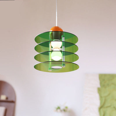 Contemporary Nordic Colorful Acrylic Flying Saucer 1-Light Pendant Light For Bedroom